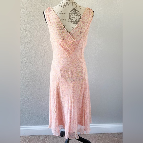 TALBOTS 100% Silk Shell Peach Sleeveless Dress Size 10 - Picture 5 of 14